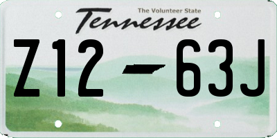 TN license plate Z1263J