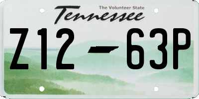 TN license plate Z1263P
