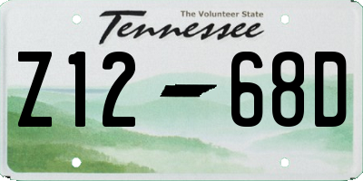 TN license plate Z1268D