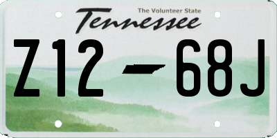 TN license plate Z1268J