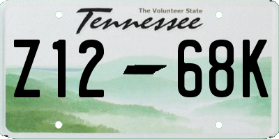 TN license plate Z1268K