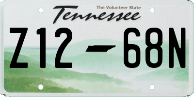 TN license plate Z1268N