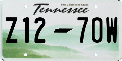TN license plate Z1270W