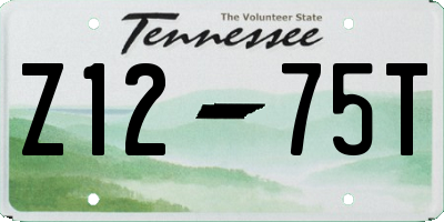TN license plate Z1275T