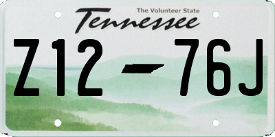 TN license plate Z1276J