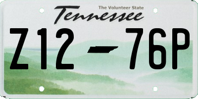 TN license plate Z1276P