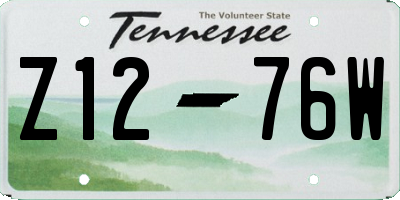 TN license plate Z1276W