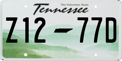 TN license plate Z1277D