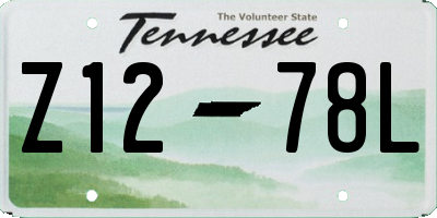 TN license plate Z1278L