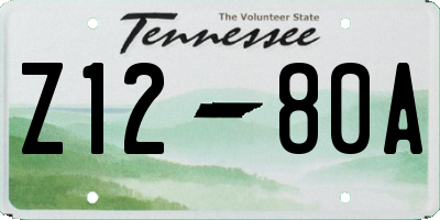TN license plate Z1280A