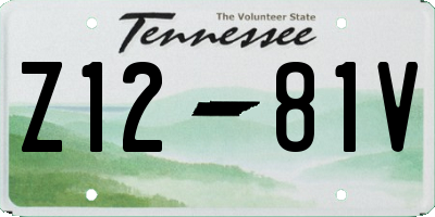 TN license plate Z1281V