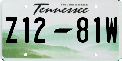 TN license plate Z1281W