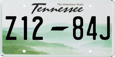 TN license plate Z1284J