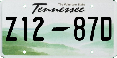 TN license plate Z1287D