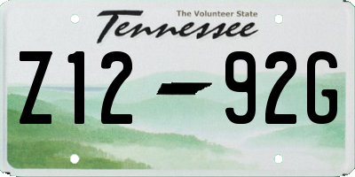 TN license plate Z1292G