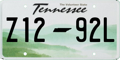 TN license plate Z1292L