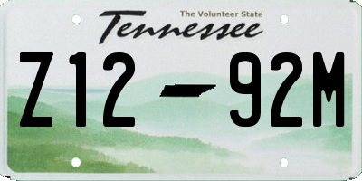 TN license plate Z1292M