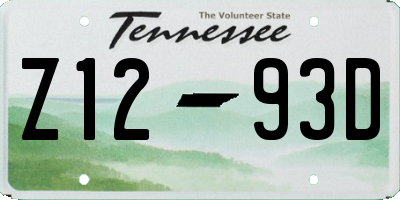 TN license plate Z1293D
