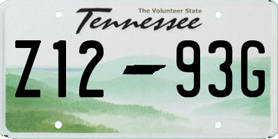 TN license plate Z1293G