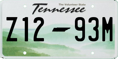 TN license plate Z1293M