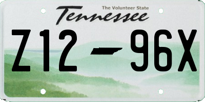 TN license plate Z1296X