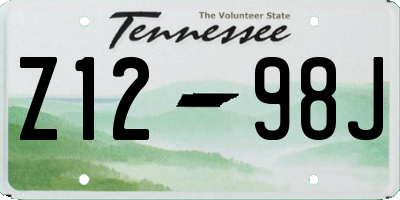 TN license plate Z1298J