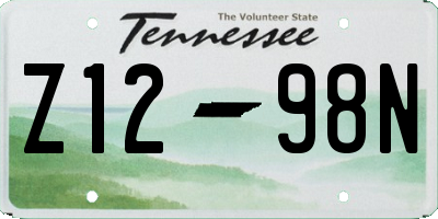 TN license plate Z1298N