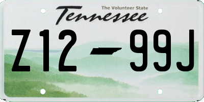 TN license plate Z1299J
