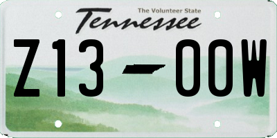 TN license plate Z1300W