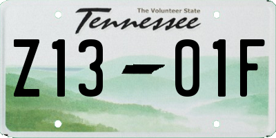 TN license plate Z1301F