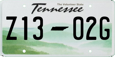 TN license plate Z1302G