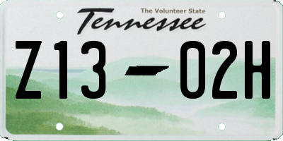 TN license plate Z1302H