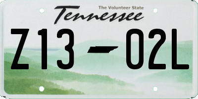 TN license plate Z1302L