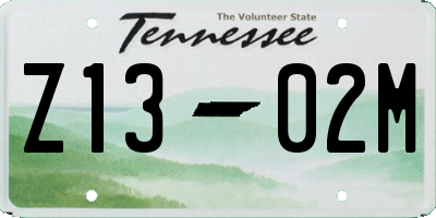 TN license plate Z1302M