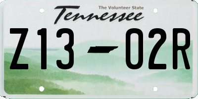 TN license plate Z1302R