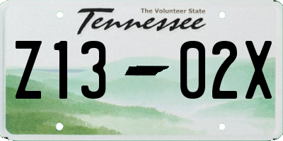 TN license plate Z1302X
