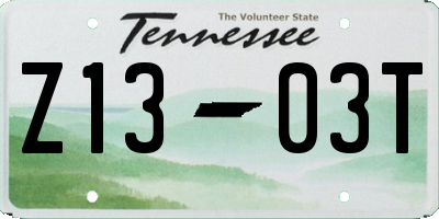 TN license plate Z1303T