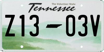 TN license plate Z1303V