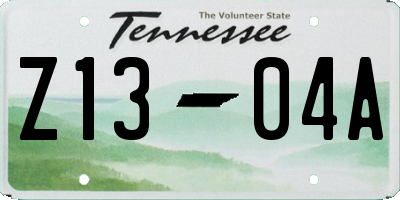 TN license plate Z1304A
