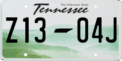 TN license plate Z1304J