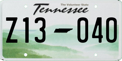 TN license plate Z1304O