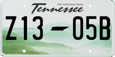 TN license plate Z1305B