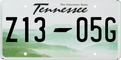 TN license plate Z1305G