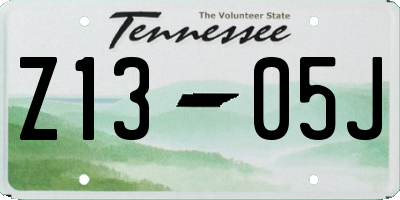 TN license plate Z1305J