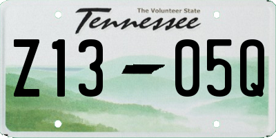 TN license plate Z1305Q