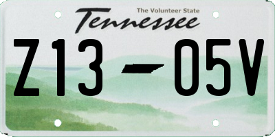 TN license plate Z1305V