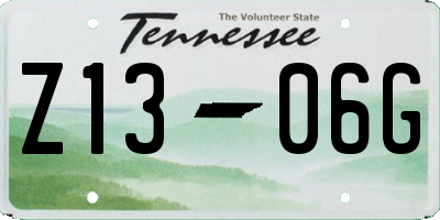 TN license plate Z1306G