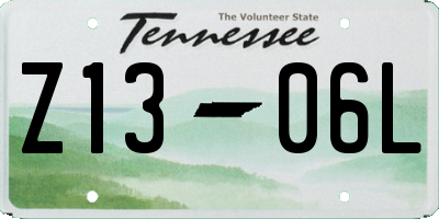 TN license plate Z1306L