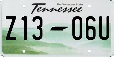 TN license plate Z1306U