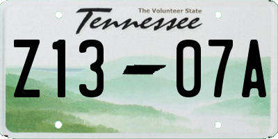 TN license plate Z1307A
